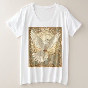 Romantisch nostalgische Friedens Taube Große Größe T-Shirt