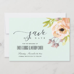 ROMANTISCH ROSA PFIRSICH HAUCH PURPUR HIMMELBLAU B SAVE THE DATE