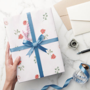 Romantisch roter, rosafarbener Rosen-Liebesgruß Geschenkpapier