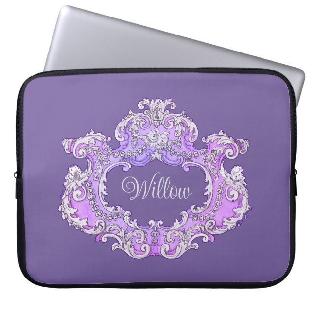 Romantisch, weiblich, Personalisiert Laptopschutzhülle (Vorderseite)