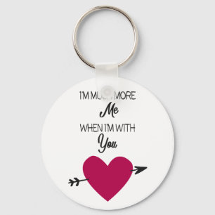 Romantisch weiß elegant mit rosa Herz Schlüsselanhänger