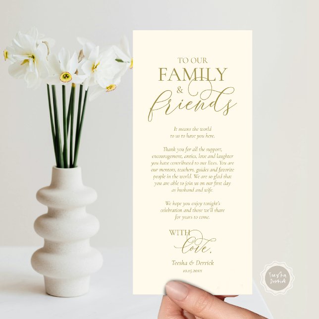 Romantische Abendstimmung mit Karte (Romantic Dinner Place Setting Thank You Card, in Gold.)