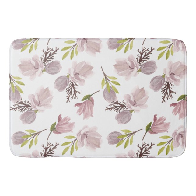 Romantische Abstimmung Blumenmuster Wasserfarbe mä Badematte (Vorderseite)