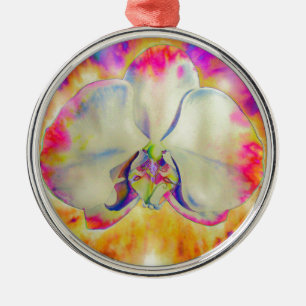 Romantische abstrakte Orchideen-Aquarellmalerei Ornament Aus Metall