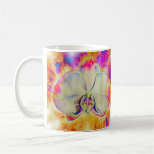 Romantische abstrakte Orchideenmalerei Kaffeetasse