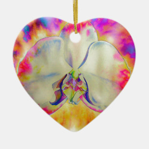 Romantische abstrakte Orchideenmalerei Keramik Ornament
