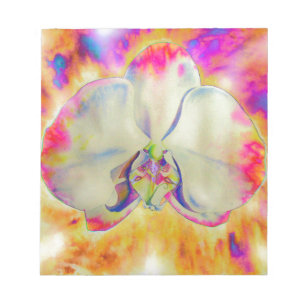 Romantische abstrakte Orchideenmalerei Notizblock