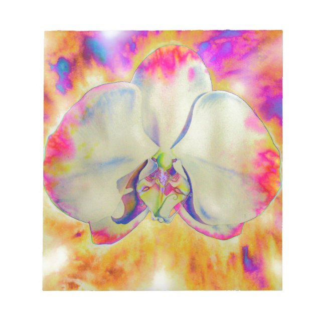 Romantische abstrakte Orchideenmalerei Notizblock (Vorderseite)