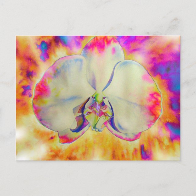 Romantische abstrakte Orchideenmalerei Postkarte (Vorderseite)