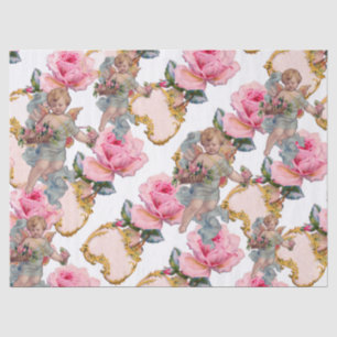 ROMANTISCHE ANGEL ANSAMMLUNG PINK ROSES SEIDENPAPIER