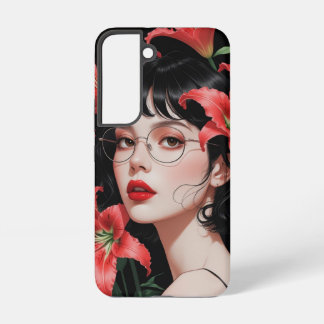 Romantische Anime Girl Samsung Case - Blumenstrauß Samsung Galaxy Hülle
