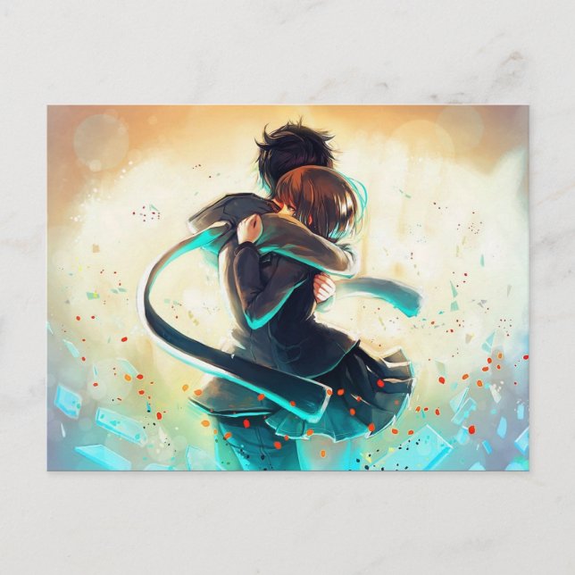 Romantische Anime-Postkarte Postkarte (Vorderseite)