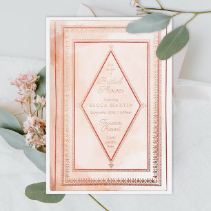 Romantische Antike Brautparty Rose Folieneinladung