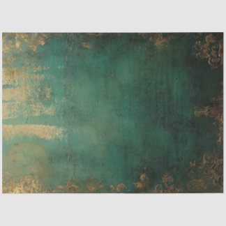 Romantische antike Emerald- und Gold-Designserie 1 Seidenpapier