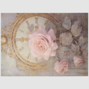 Romantische antike rosa und goldene Designserie 18 Seidenpapier