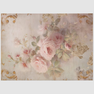 Romantische antike rosa und goldene Designserie 8 Seidenpapier