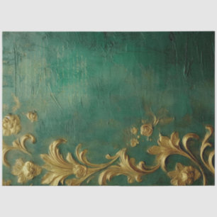 Romantische antike Smaragde und Gold Design Serie Seidenpapier
