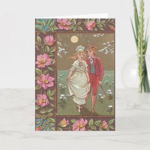 Romantische antike Valentinstagskarte, 1876 Karte