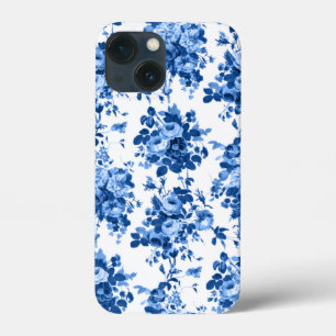 Romantische antike Vintage Rose blau auf Weiß Case-Mate iPhone Hülle