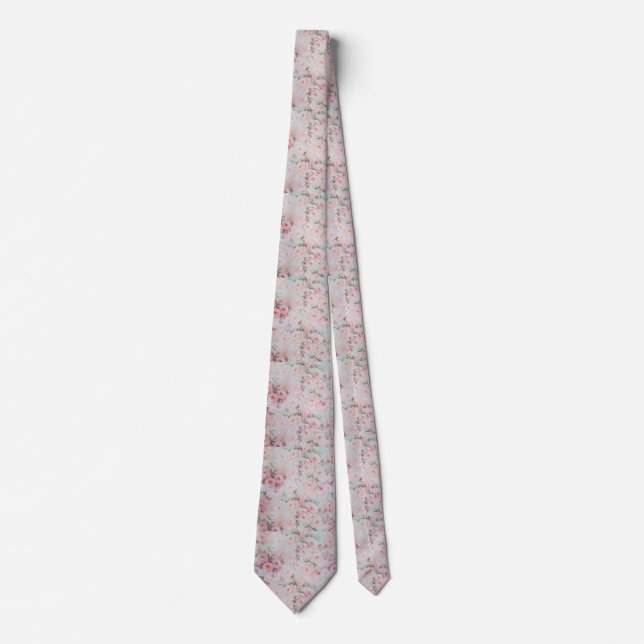 Romantische aquamarine elegante Rosen-Blumen des Krawatte (Vorderseite)