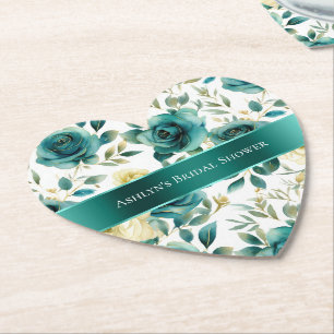 Romantische Aquamarine grüne Creme Rose Blumen Untersetzer