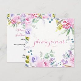 Romantische Aquarell-Blume Blüten nur Empfang Einladung