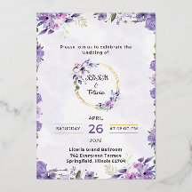 Romantische Aquarell-Blumen-Hochzeitseinladung