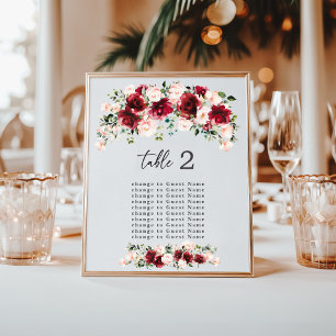 Romantische Aquarell-Bordeauxrosen-Hochzeitssitzor