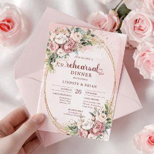 Romantische Aquarell-Rosa-Blüten Probe Einladung