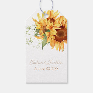 Romantische Aquarell-Sonnenblumen Geschenkanhänger