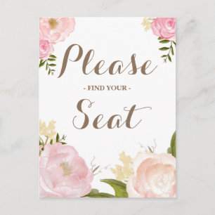Romantische Aquarellblumen Bitte finden Sie Ihren Postkarte