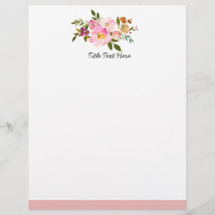 Romantische Aquarellblüte, Briefkopf