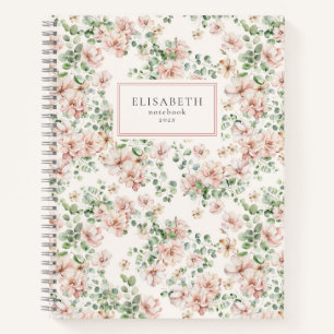 Romantische Aquarellblüte Notizbuch