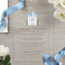 Romantische Aquarellburg Hochzeit