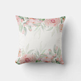 Romantische Aquarellfarbe Rosa Blütenpfropfen Kiss Kissen