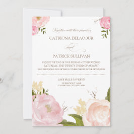 Romantische Aquarellfarben-Blume Hochzeitsfeiern Einladung