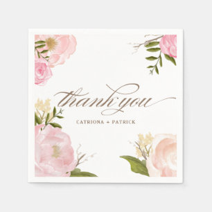 Romantische Aquarellfarben-Blume Hochzeitspapier N Serviette
