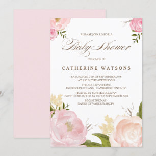 Romantische Aquarellfarben Blume Kinderdusche Einl Einladung