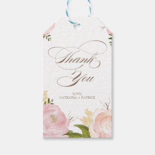 Romantische Aquarellfarben-Blume Vielen Dank für I Geschenkanhänger
