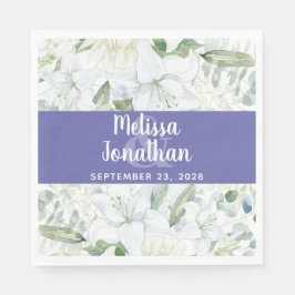 Romantische Aquarellfarben Blütenweiße Blume Hochz Serviette