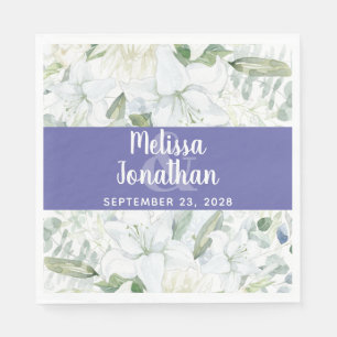 Romantische Aquarellfarben Blütenweiße Blume Hochz Serviette