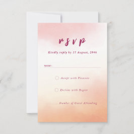 Romantische Aquarellfarben farbige Hochzeit RSVP Dankeskarte