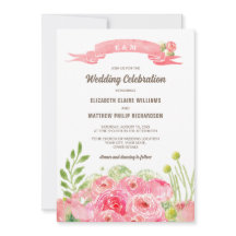 Romantische Aquarellfarben-Rose Hochzeitsfeiern