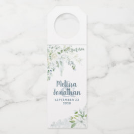 Romantische Aquarellwein Blume Hochzeit Brauch Flaschenanhänger