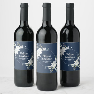 Romantische Aquarellwein Blume Hochzeit Brauch Weinetikett