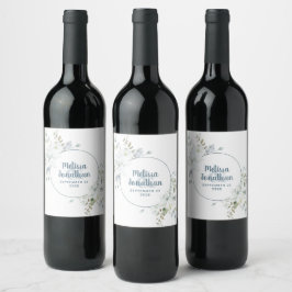 Romantische Aquarellwein Blume Hochzeit Brauch Weinetikett