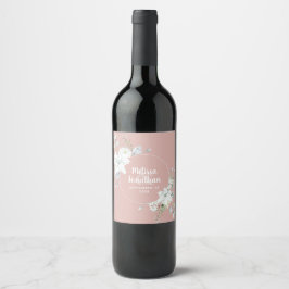 Romantische Aquarellwein Blume Hochzeit Brauch Weinetikett