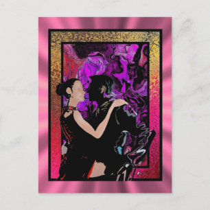 Romantische Art-Déco-Tänzer Postkarte