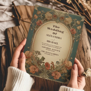 Romantische Art Nouveau-Hochzeit Einladung