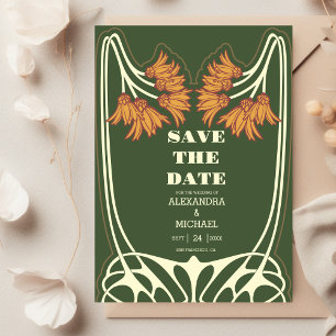 Romantische Art Nouveau-Hochzeit Save The Date